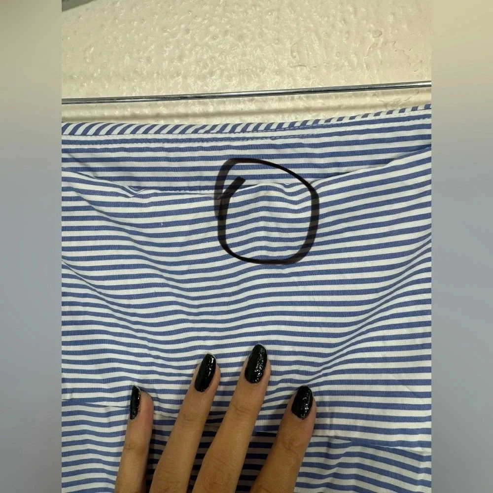 Finley Skipper Striped Nautical Poplin Top Women’s Medium - Picture 4 of 11